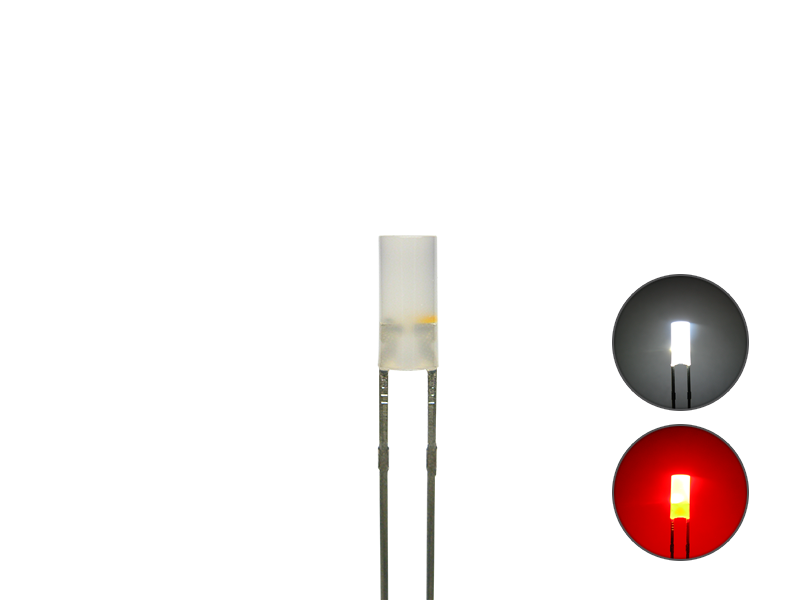 Duo Zylinder Led Bipolar Mm Pin Diffus Kaltwei Rot