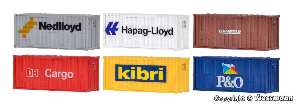 Kibri 37740 20 Fuß High Cube Container 6 Stück Spur N