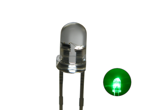 Flacker LED mit Steuerung flackernd 3mm klar echtgrün / puregreen