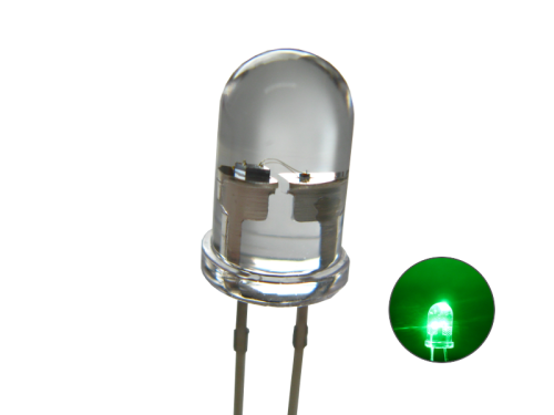 Flacker LED mit Steuerung flackernd 5mm klar echtgrün / puregreen