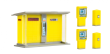 Vollmer 43777 DHL Packstation mit Briefkasten und Briefmarkenautomat Spur H0