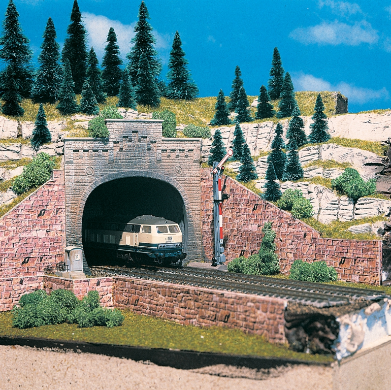 Vollmer 47813 Tunnelportal mit Aufsatz zweigleisig 2 Stück Spur N