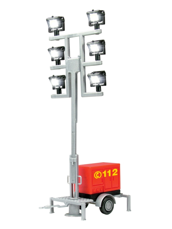 Viessmann 1344 Leuchtgiraffe Feuerwehr auf Anhänger mit 6 LEDs weiß Spur H0