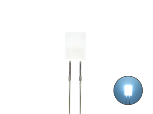 LED Zylinder 5mm diffus kaltweiß / weiß