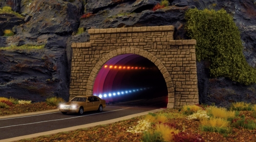 Viessmann 5097 Straßentunnel klassisch mit LED Spiegeleffekt und Tiefenwirkung Spur H0