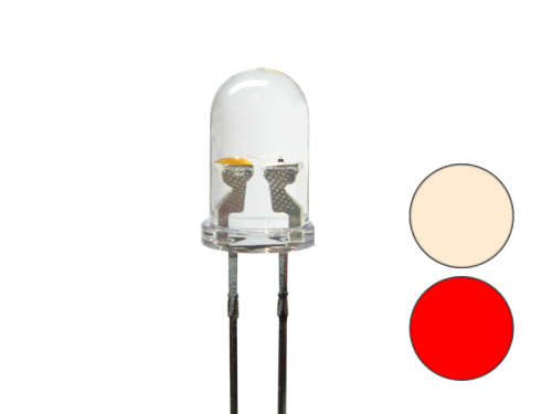 DUO Bi-Color Bipolar LED 5mm 2pin klar warmweiß / rot