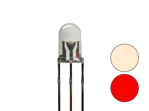 DUO Bi-Color LED 5mm klar 3pin Anode warmweiß / rot