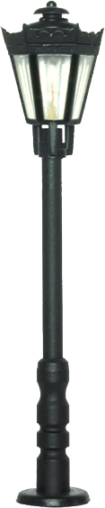 Viessmann 6071 Parklaterne schwarz mit klarem Schirm LED warmweiß Spur H0
