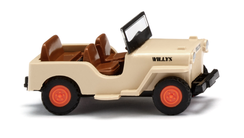 Wiking 001001 Willys Jeep CJ-3A - elfenbeinbeige Spur H0