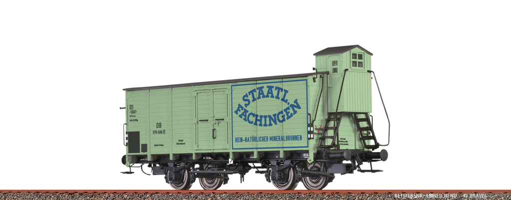 BRAWA 49876 Gedeckter Güterwagen G10 "Staatl. Fachingen" DB Spur H0