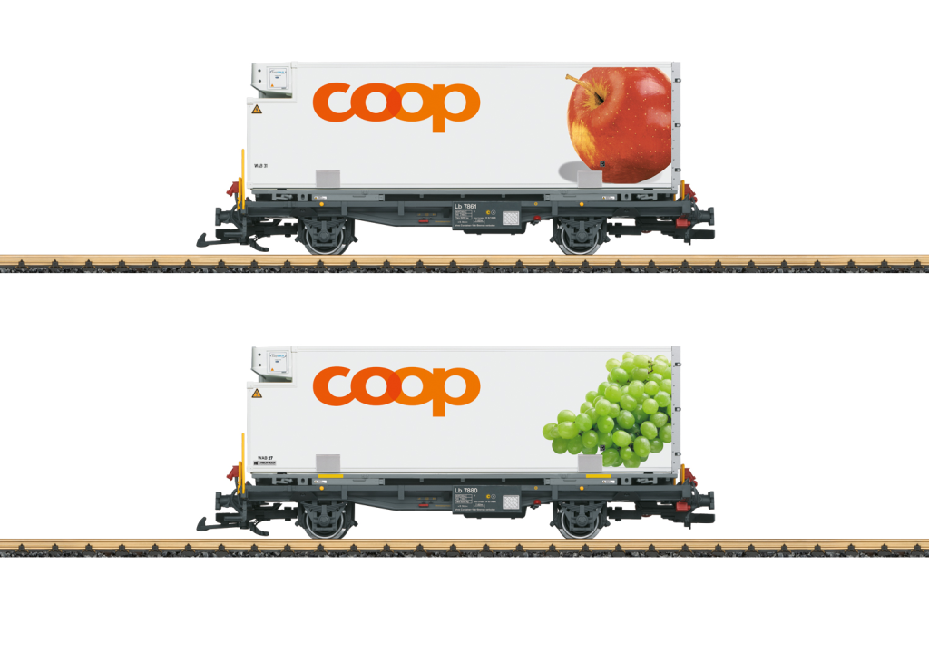 LGB L45887 RhB Containerwagen Set “coop®“ Spur G