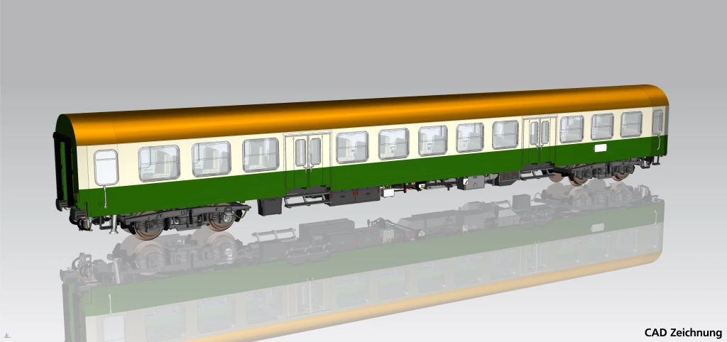 PIKO 28005 Halberstädter Mitteleinstiegswagen beige-grün 2. Kl. br. Dach DR IV, andere Nr. Spur H0