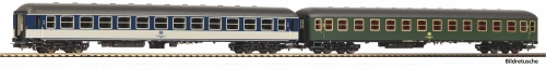 PIKO 28324 2er Set Personenwagen 2x 2. Kl. Büm 234 POP und grün DB IV Spur H0