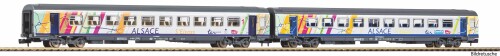 PIKO 94509 2er Set Corailwagen ALSACE 1.+2.Kl. SNCF VI Spur N