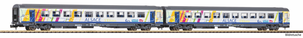 PIKO 94510 2er Set Corailwagen ALSACE 2x 2.Kl. SNCF VI Spur N