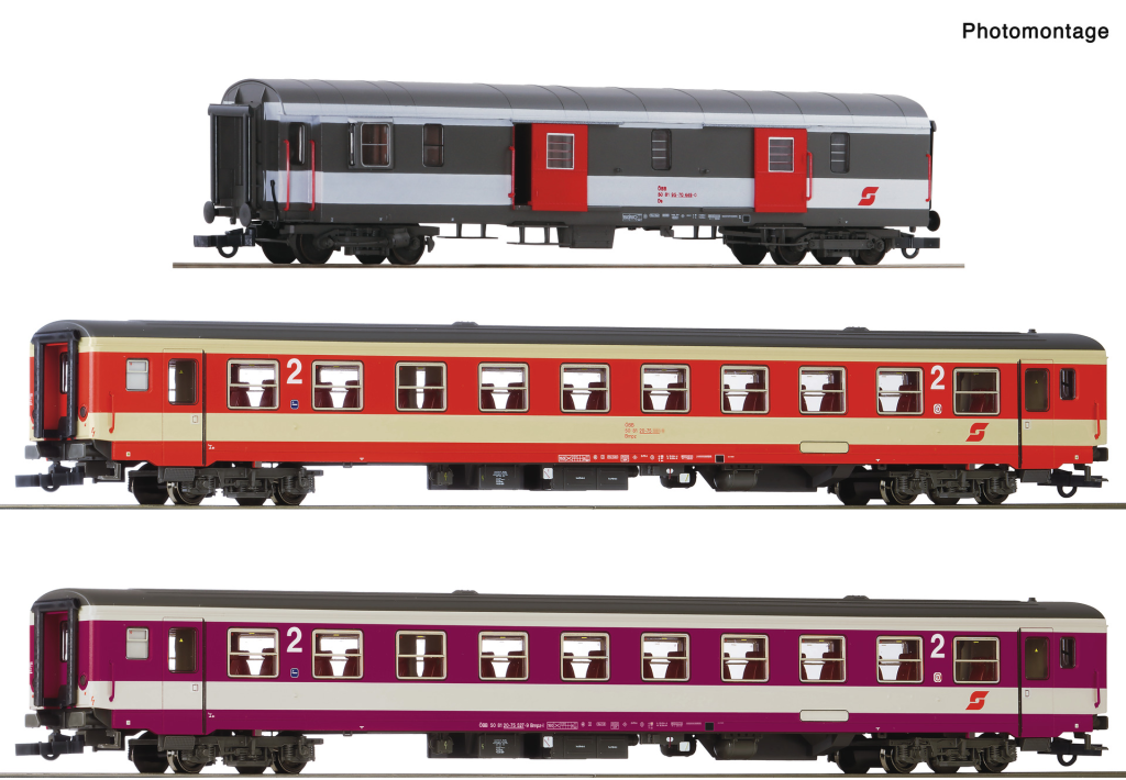 ROCO 6200127 3-teiliges Set 1 Schnellzug D 704 ÖBB Spur H0