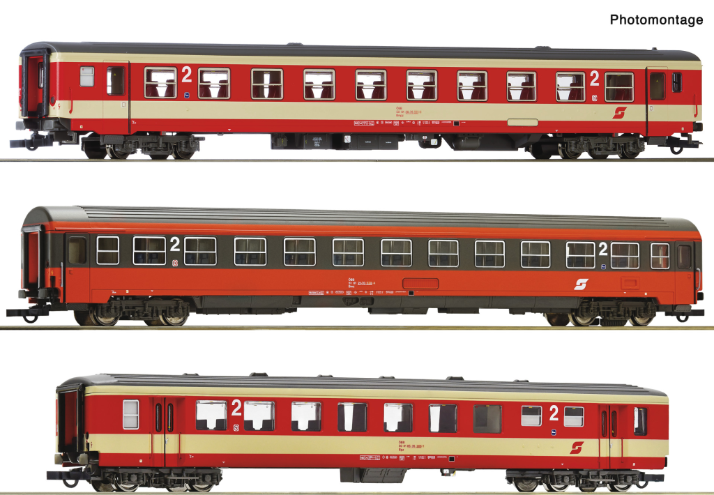 ROCO 6200128 3-teiliges Set 2 Schnellzug D 704 ÖBB Spur H0