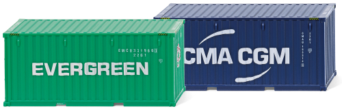 Wiking 001814 Zubehörpackung 20 Container NG Evergreen + CMA-CGM Spur H0