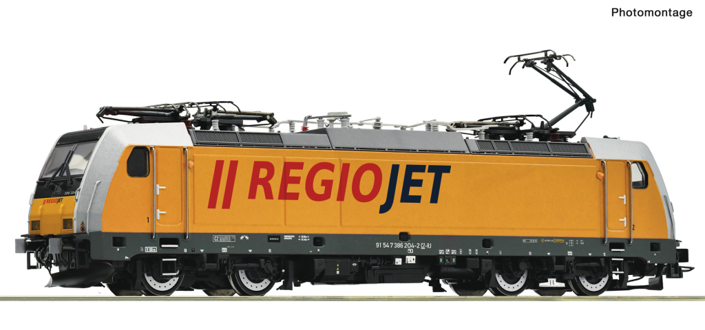 ROCO 7500102 Elektrolokomotive 386 204-2 Regiojet Spur H0