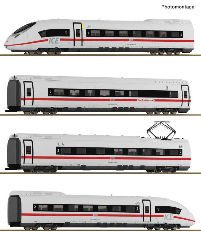 ROCO 7700017 4-teiliges Set Elektrotriebzug ICE 3neo (BR 408) DB AG Spur H0