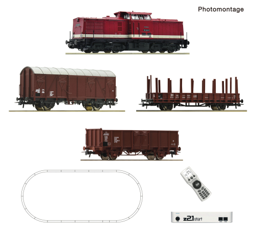 ROCO 5110009 z21 start Digitalset Diesellokomotive BR 110 mit Güterzug DR Spur H0