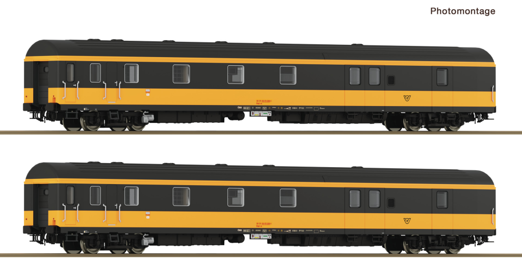 ROCO 6200188 2-teiliges Set Bahnpostwagen ÖBB Spur H0