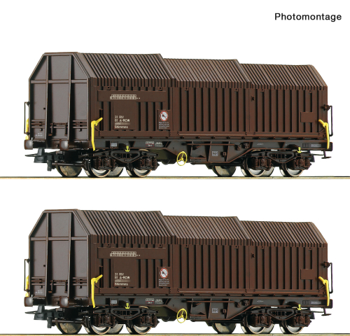 ROCO 6600132 2-teiliges Set Teleskophaubenwagen ÖBB Spur H0