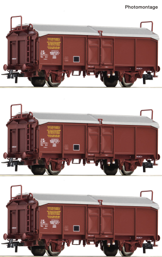 ROCO 6600173 3-teiliges Set Schiebedachwagen SNCF Spur H0