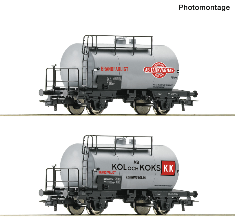 ROCO 6600193 2-teiliges Set Kesselwagen SJ Spur H0