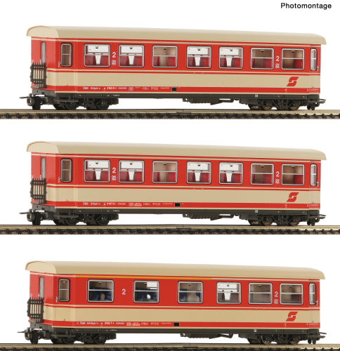 ROCO 6240004 3-teiliges Set Personenwagen ÖBB Spur H0e