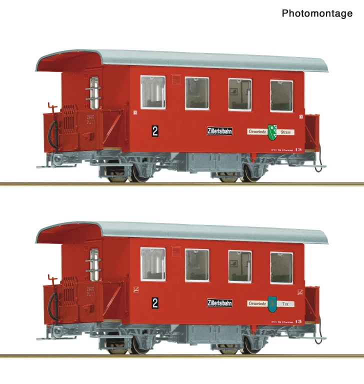 ROCO 6240003 2-teiliges Set Schmalspur-Personenwagen Zillertalbahn Spur H0e