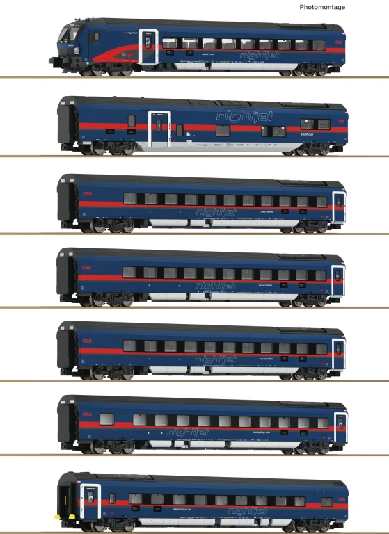 Fleischmann 6270065 7-teiliges Set Nightjet ÖBB Spur N