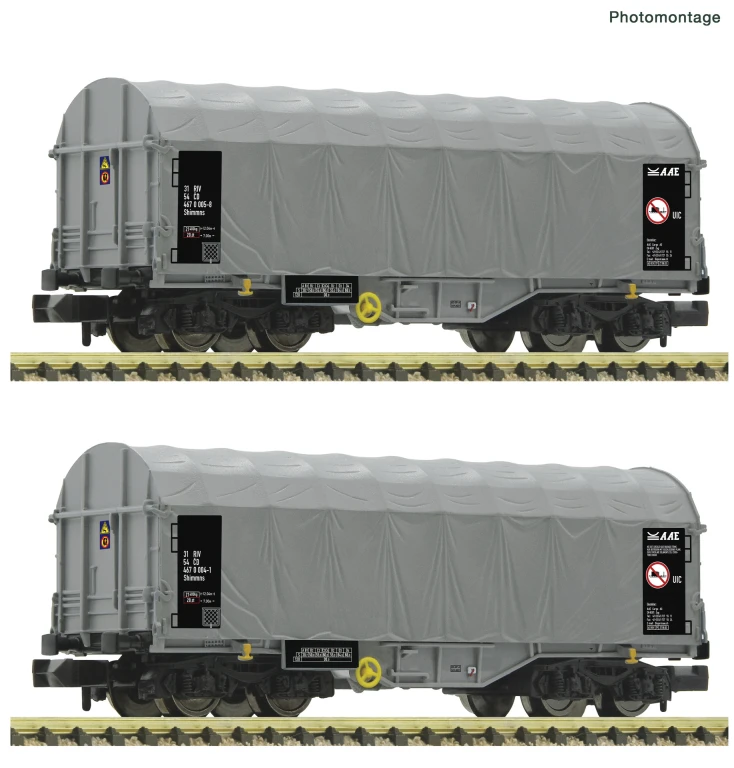 Fleischmann 6660087 2-teiliges Set Schiebeplanenwagen CD Spur N