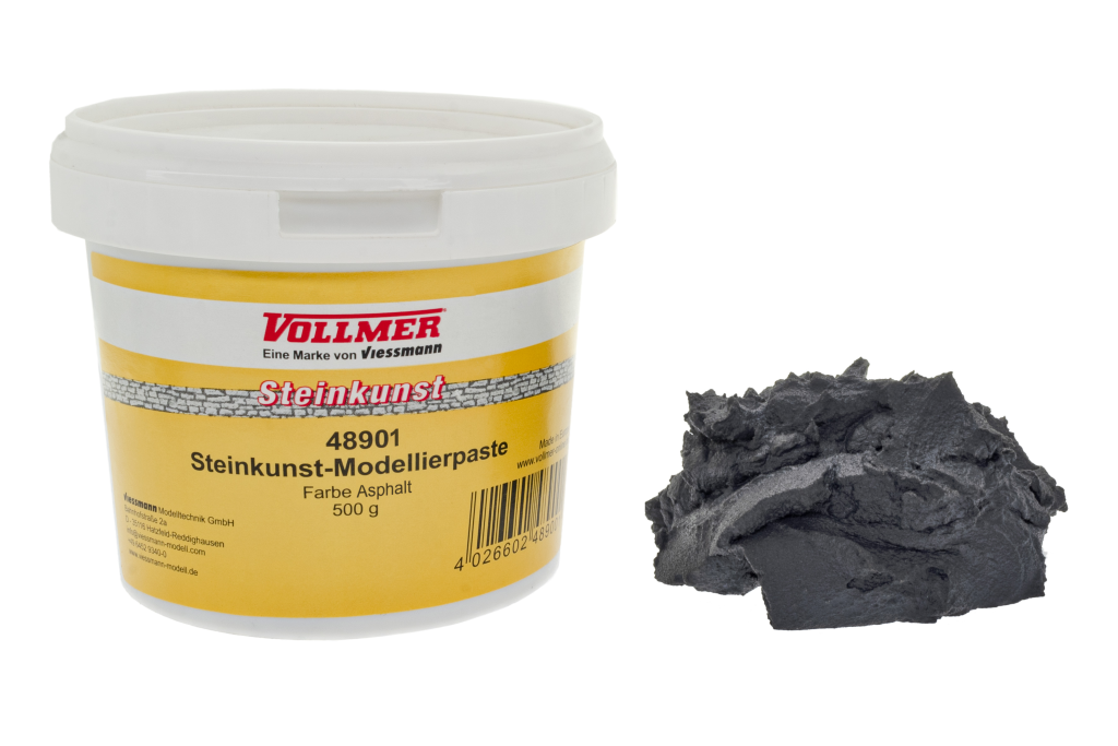 Vollmer 48901 Steinkunst-Modellierpaste Farbe Asphalt 500g