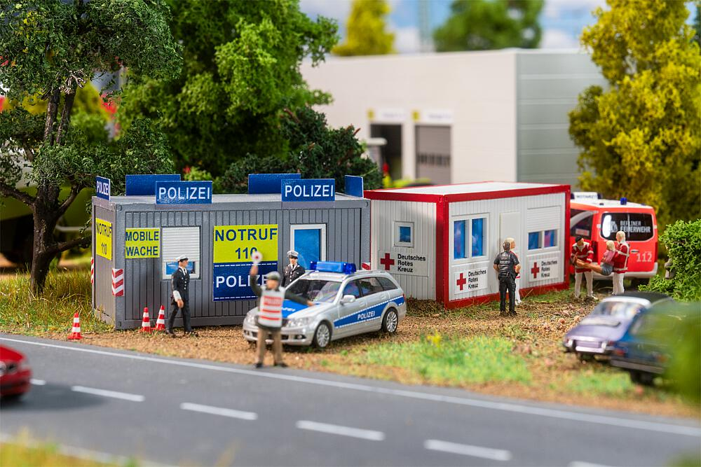 FALLER 180338 Bürocontainer Polizei und DRK Spur H0