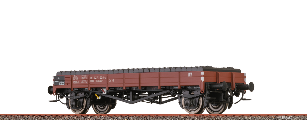 BRAWA 50888 Flachwagen Xr35 DB, mit Ladegut "Schwellen" Spur H0