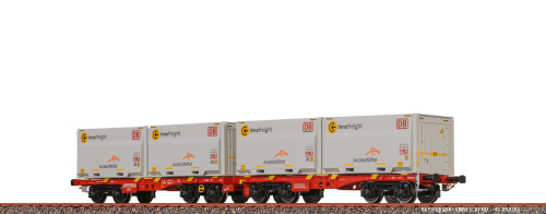 BRAWA 51137 Drehgestellflachwagen Sggmmrrs "ArcelorMittal" DB AG Spur H0