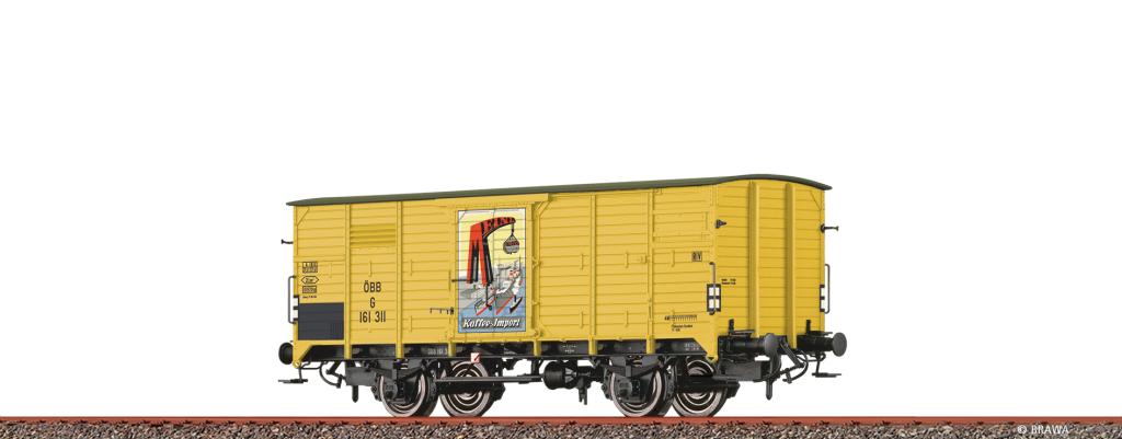 BRAWA 50775 Gedeckter Güterwagen G Meinl Kaffee ÖBB Spur H0