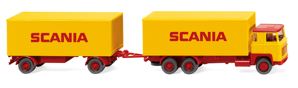 Wiking 045702 Kofferhängerzug Scania 111 SCANIA Spur H0