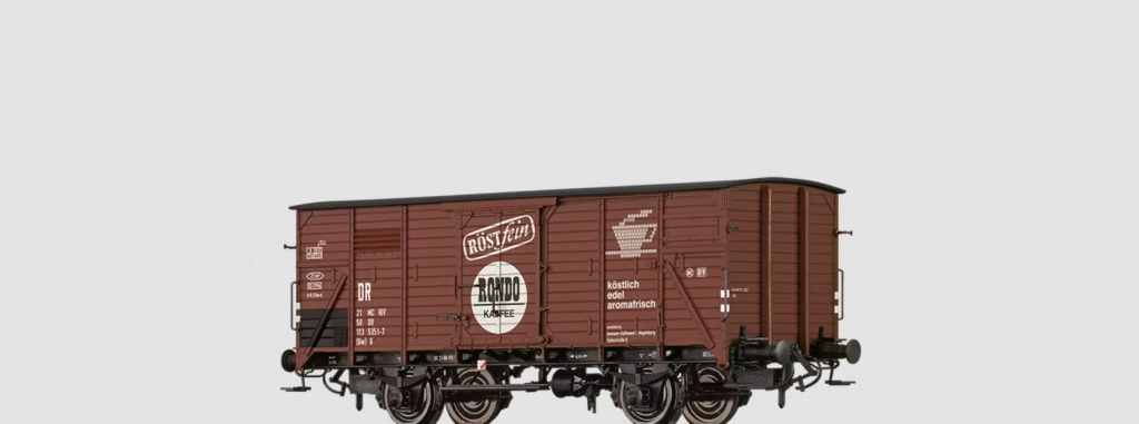 Brawa 50766 Ostalgie Sondermodell Gedeckter Güterwagen Gw (G) "Rondo Kaffee" DR Spur H0