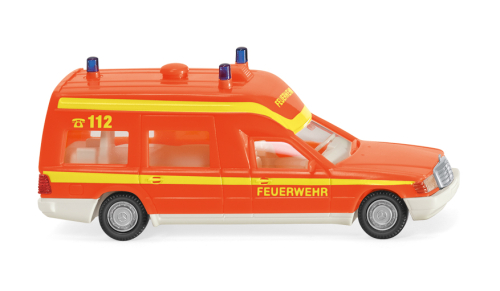 Wiking 060701 Feuerwehr Krankenwagen MB Binz tagesleuchtrot Spur H0