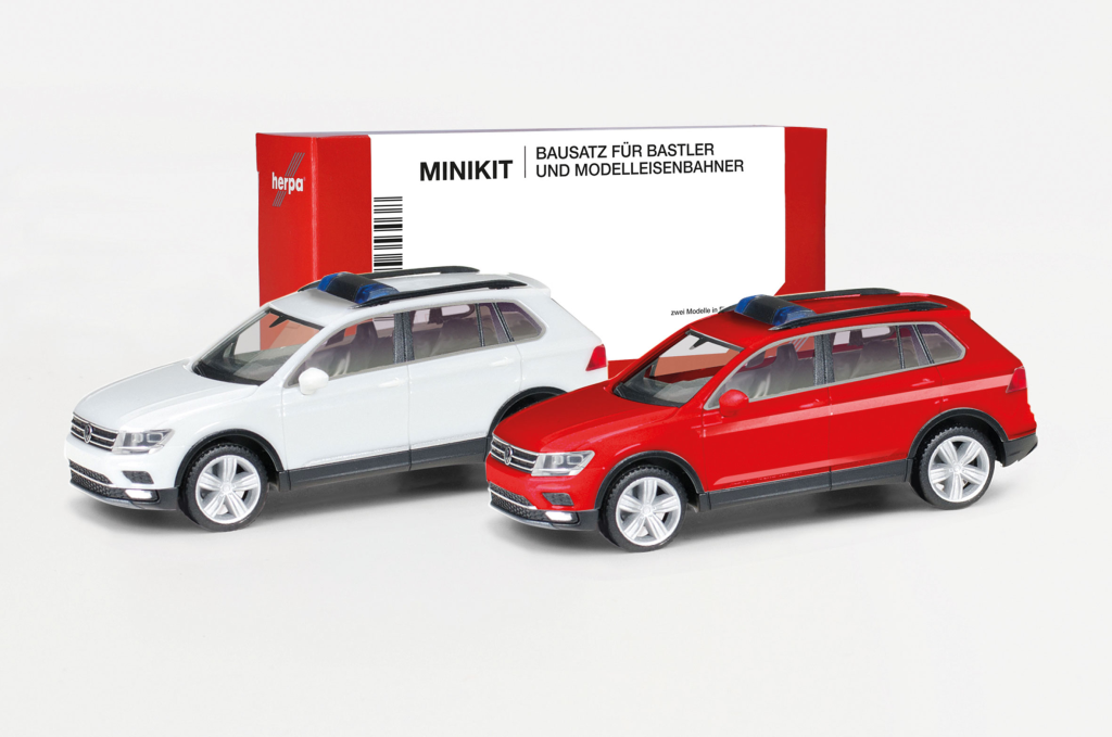 herpa 013109-002 MiniKit VW Tiguan mit Warnbalken (2er Set) Spur H0