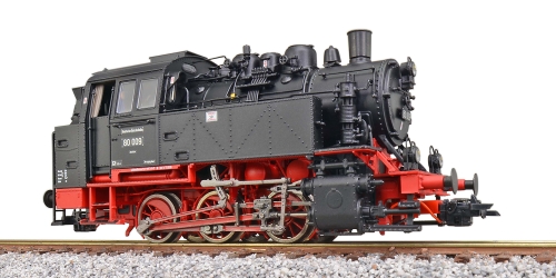 ESU 31653 Dampflok, H0, BR80, 80 009 DR, Schwarz, Ep IV, Vorbildzustand um 1980, LokSound, Doppelraucherzeuger, Rangierkupplung, DC/AC Spur H0