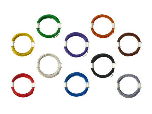 10x 10m Ring Miniaturkabel Litze hochflexibel LIFY 0,04mm²