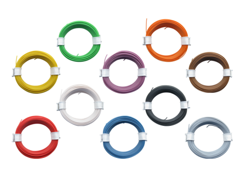 10x 10m Ring Miniaturkabel Litze hochflexibel LIFY 0,05mm²