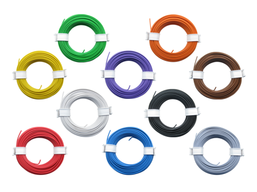 10x 10m Ring Miniaturkabel Litze flexibel LIY 0,25mm²