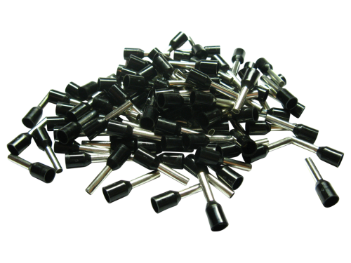 100 Aderendhülsen isoliert 1,5mm² N schwarz DIN 46228 Teil 4