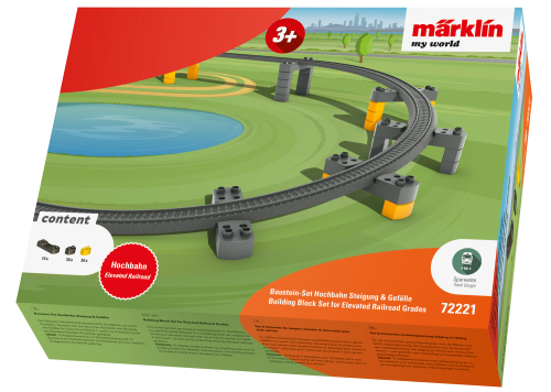 Märklin 072221 Märklin my world - Baustein-Set Hochbahn Steigung & Gefälle Spur H0