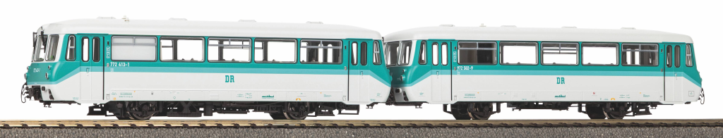 PIKO 52897 Diesel-Triebwagen/ Sound BR 772 + Steuerwagen Mintgrün DR IV + PluX22 Decoder Spur H0