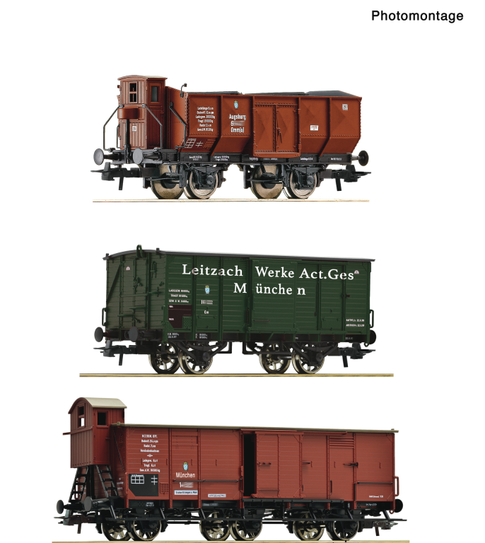 ROCO 6600223 3-teiliges Set Güterzug Spur H0